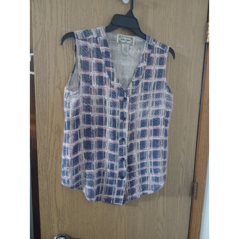 Vintage Jonathan Martin Womens M  Button Vest 100% Silk Quilt Print Floral